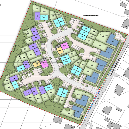 Birds eye view of the proposed development