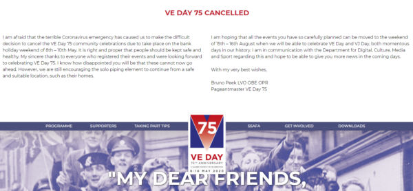 VE DAY 75 cancellation of events picture